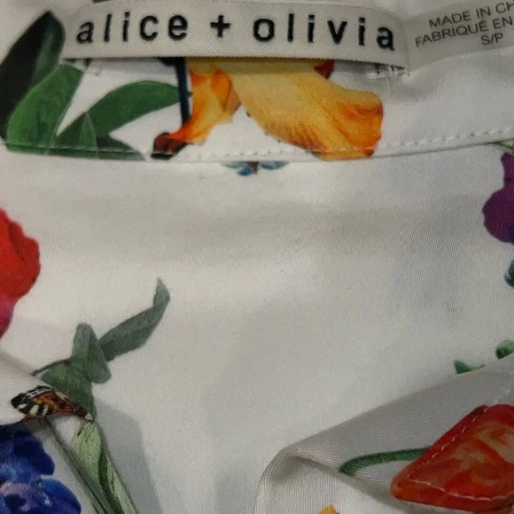 Alice + Olivia Floral Maxi Shirt Dress w/tie - Picture 13 of 13